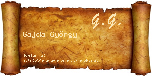 Gajda György névjegykártya